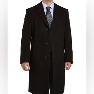 Saddlebred Wool Blend Overcoat Black 44 Regular